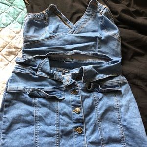 Denim two piece set